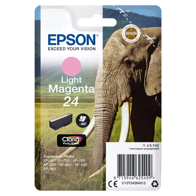 Epson Elephant C13T24264012 ink cartridge 1 pc(s) Original Standard Yield Light magenta