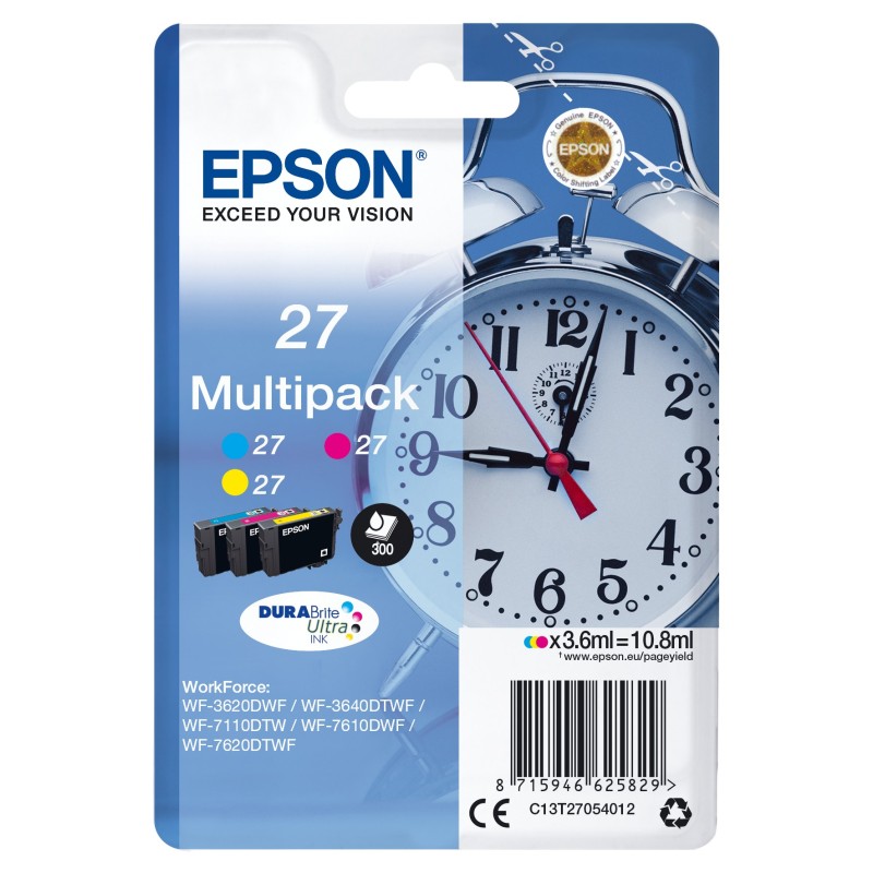 Epson Alarm clock C13T27054012 ink cartridge 1 pc(s) Original Standard Yield Cyan, Magenta, Yellow