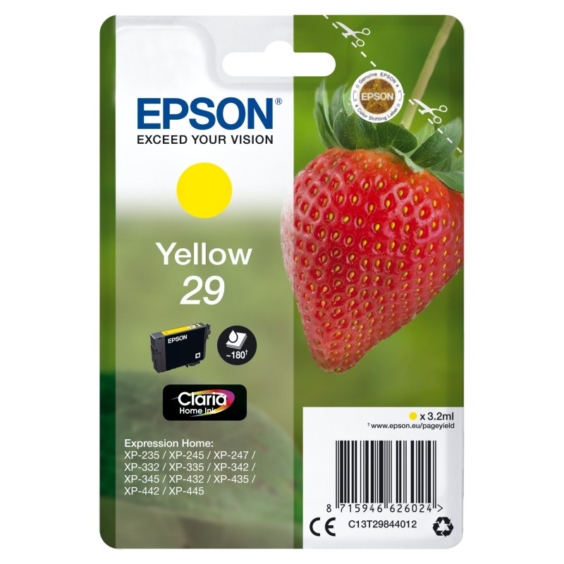 Epson Strawberry C13T29844012 ink cartridge 1 pc(s) Original Standard Yield Yellow