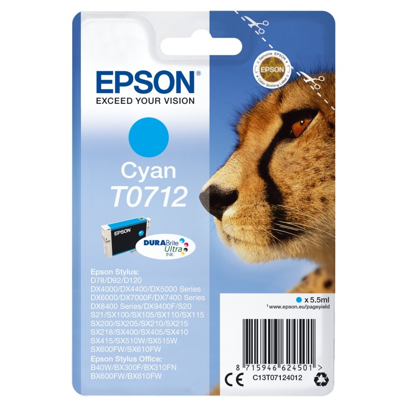 Epson T0712 ink cartridge 1 pc(s) Original Standard Yield Cyan