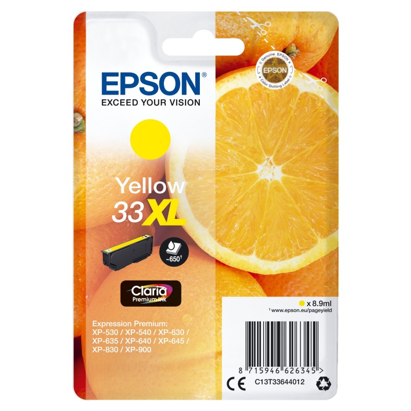 Epson Oranges C13T33644012 ink cartridge 1 pc(s) Original High (XL) Yield Yellow