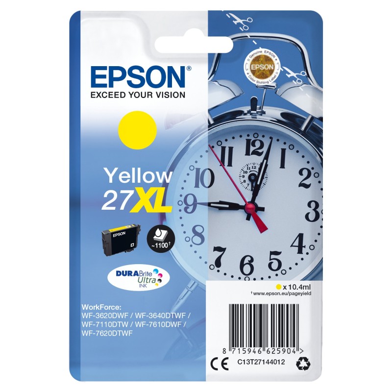 Epson Alarm clock C13T27144012 ink cartridge 1 pc(s) Original High (XL) Yield Yellow