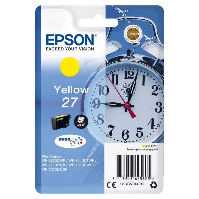 Epson Alarm clock C13T27044012 ink cartridge 1 pc(s) Original Standard Yield Yellow