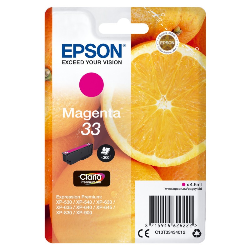 Epson Oranges C13T33434012 ink cartridge 1 pc(s) Original Standard Yield Magenta