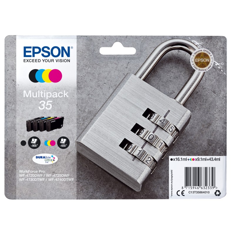 Epson Padlock C13T35864010 ink cartridge 1 pc(s) Original Standard Yield Black, Cyan, Magenta, Yellow