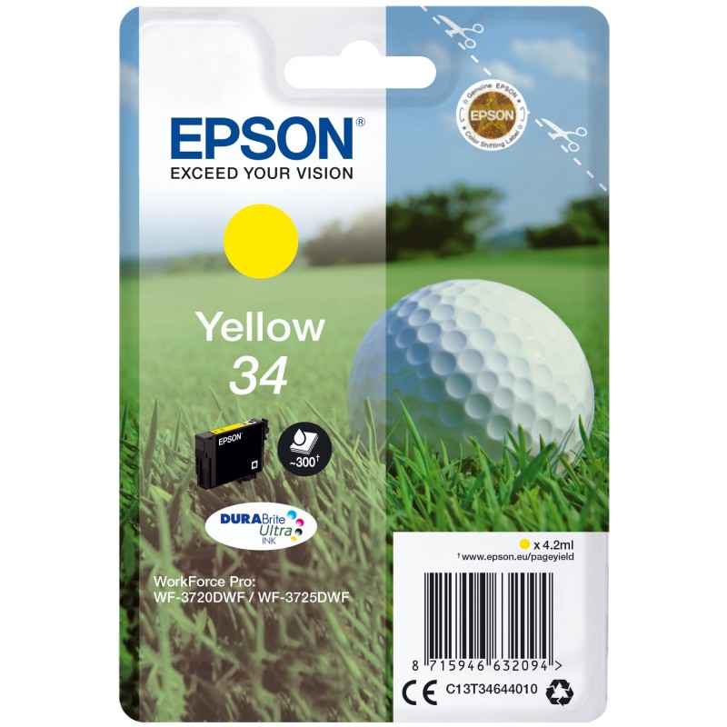 Epson Golf ball C13T34644010 ink cartridge 1 pc(s) Original Standard Yield Yellow