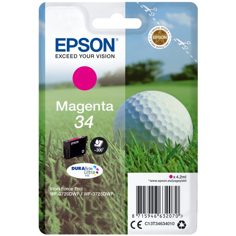 Epson Golf ball C13T34634010 ink cartridge 1 pc(s) Original Standard Yield Magenta