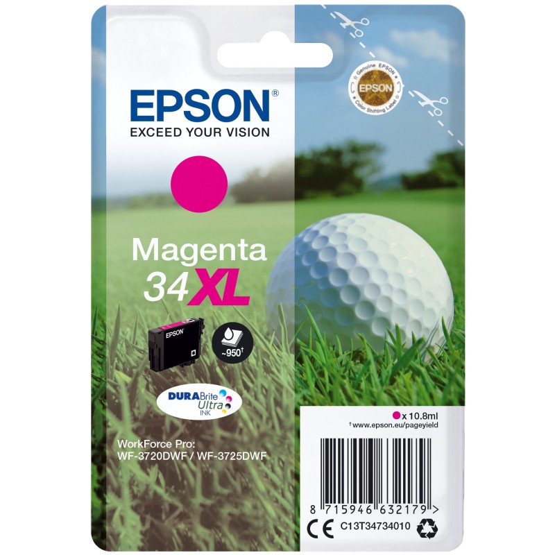 Epson Golf ball C13T34734010 ink cartridge 1 pc(s) Original High (XL) Yield Magenta