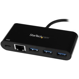 StarTech.com Hub USB-C a 3 porte con Gigabit Ethernet e 60W di alimentazione Passthrough per il caricamento Laptop - Da USB