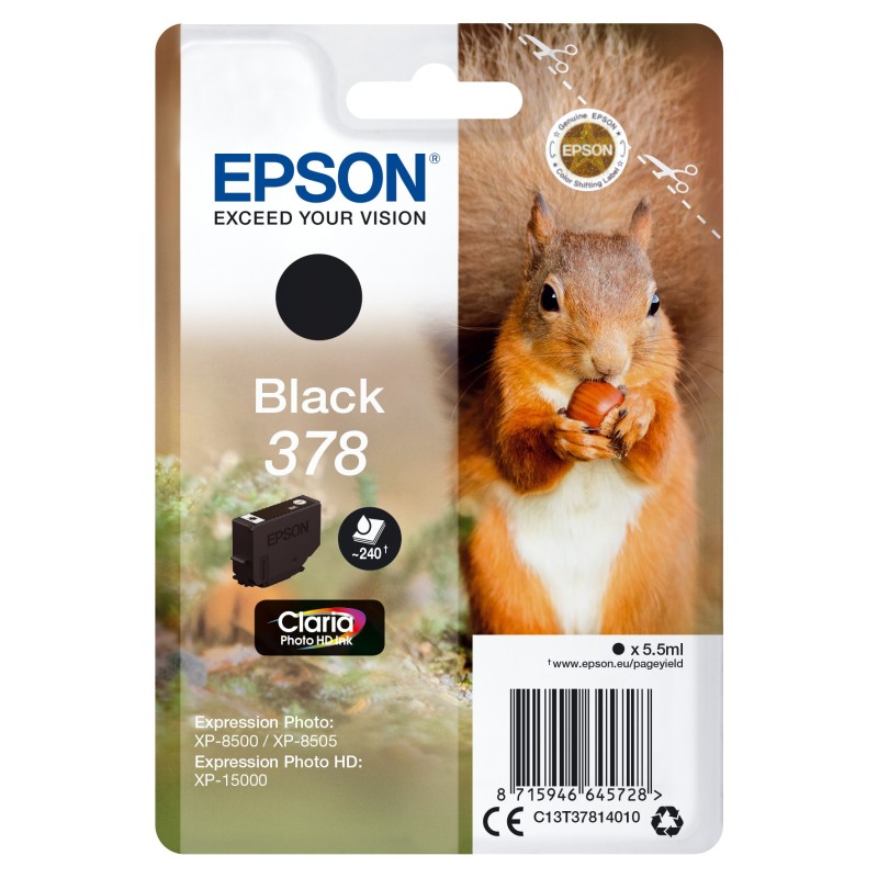 Epson Squirrel C13T37814010 ink cartridge 1 pc(s) Original Standard Yield Black