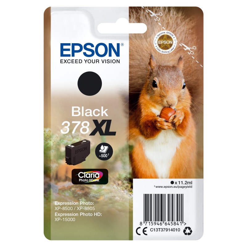 Epson Squirrel C13T37914010 ink cartridge 1 pc(s) Original High (XL) Yield Black