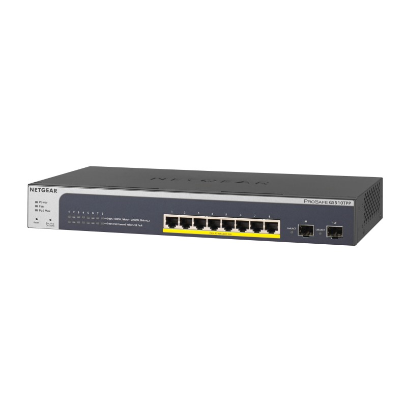 NETGEAR GS510TPP Managed L2/L3/L4 Gigabit Ethernet (10/100/1000) Power over Ethernet (PoE) Black