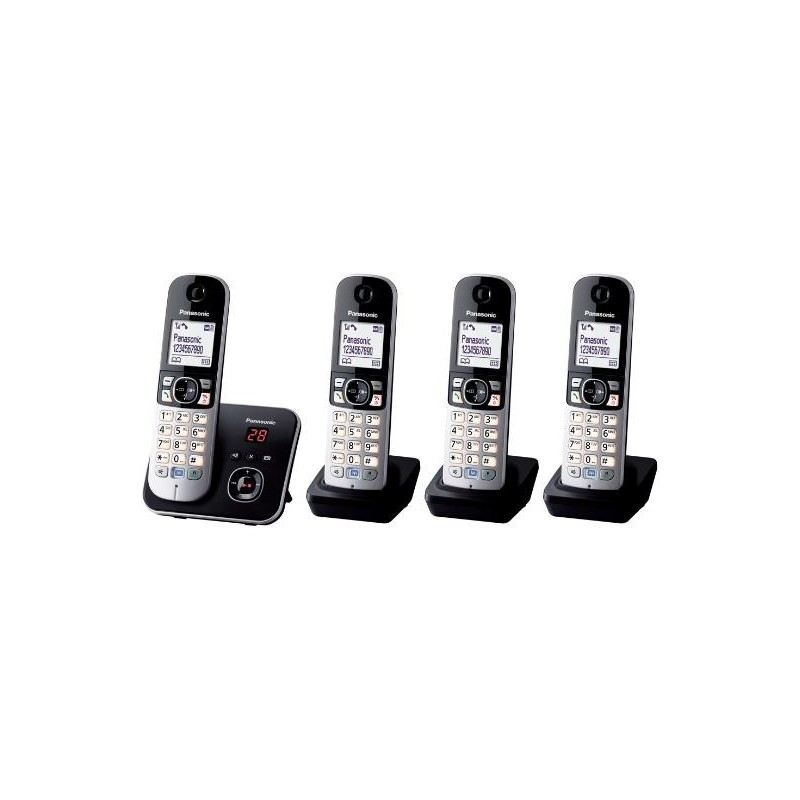 Panasonic KX-TG6824GB telefono Telefono DECT Identificatore di chiamata Nero, Argento