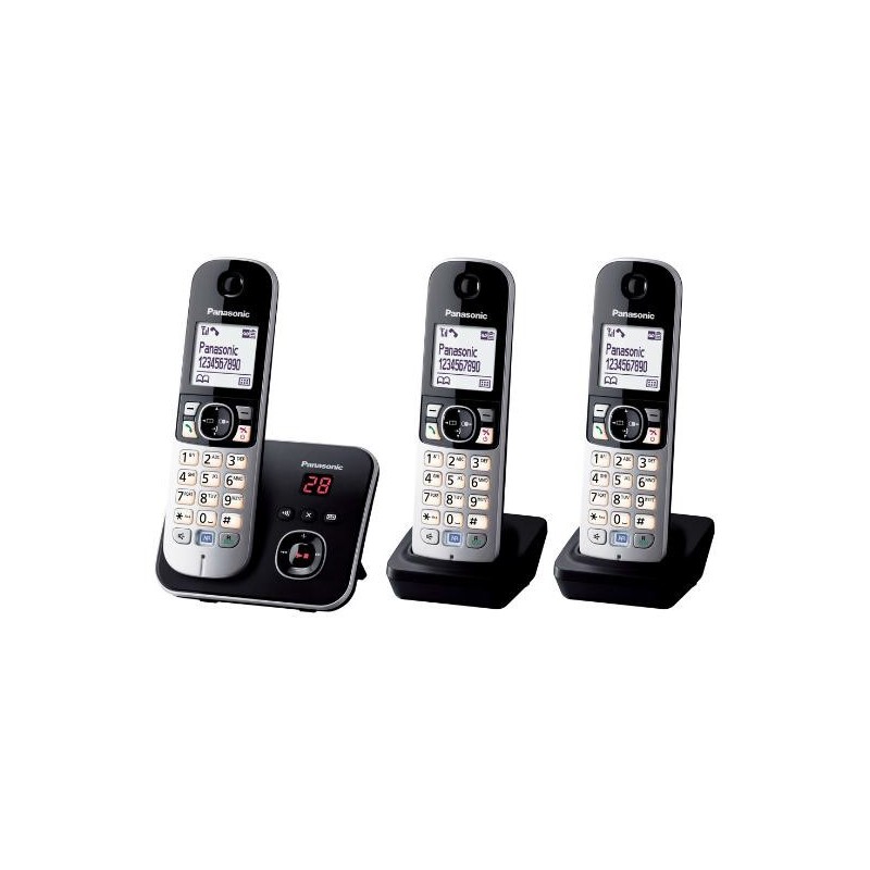 Panasonic KX-TG6823GB telefono Telefono DECT Identificatore di chiamata Nero, Argento