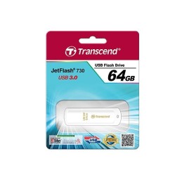 Transcend JetFlash 730 64GB USB 3.0 unità flash USB USB tipo A 3.2 Gen 1 (3.1 Gen 1) Bianco