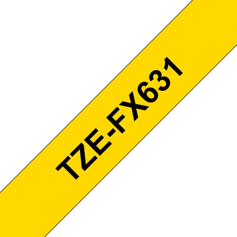 TZe-FX631 - Schwarz auf Gelb - Rolle (1,2 cm x 8 m)