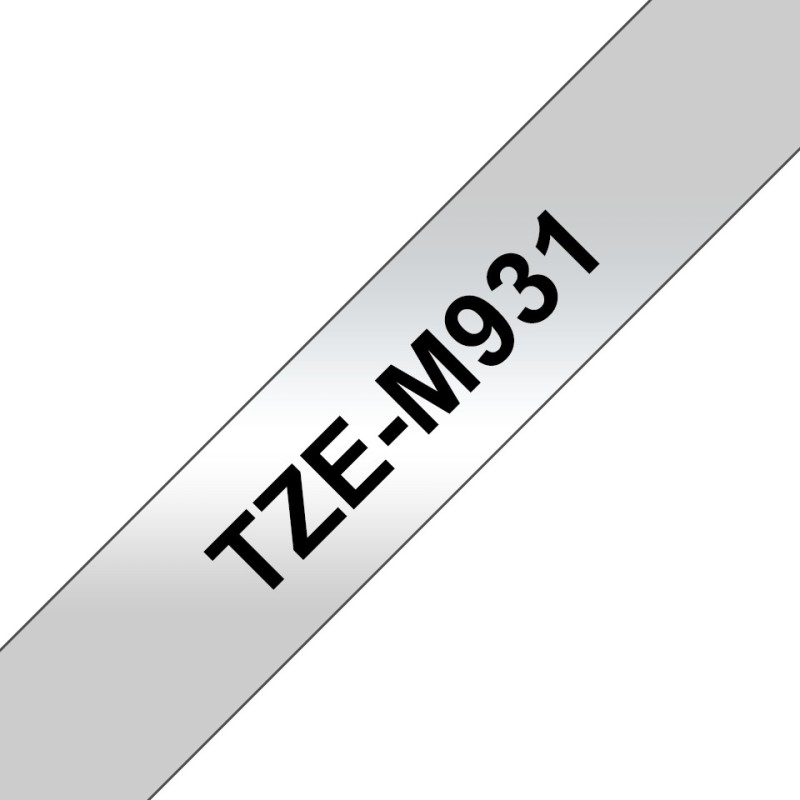 TZe-M931 - Schwarz auf Silber (matt) - Rolle (1,2 cm x 8 m)