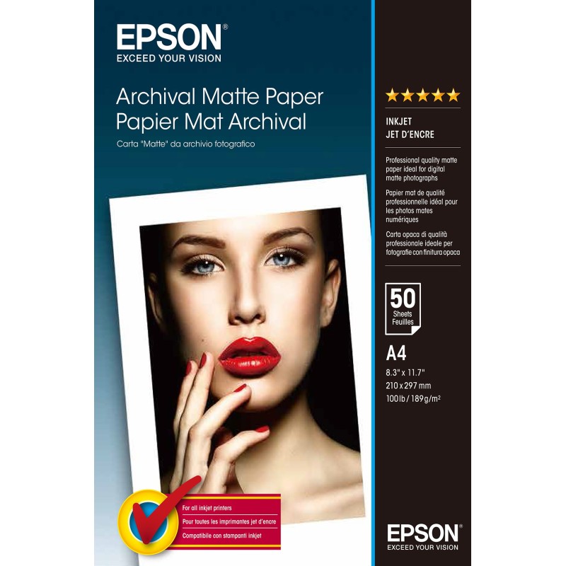 Epson Archival, DIN A4, 192 g/m² photo paper White Matte