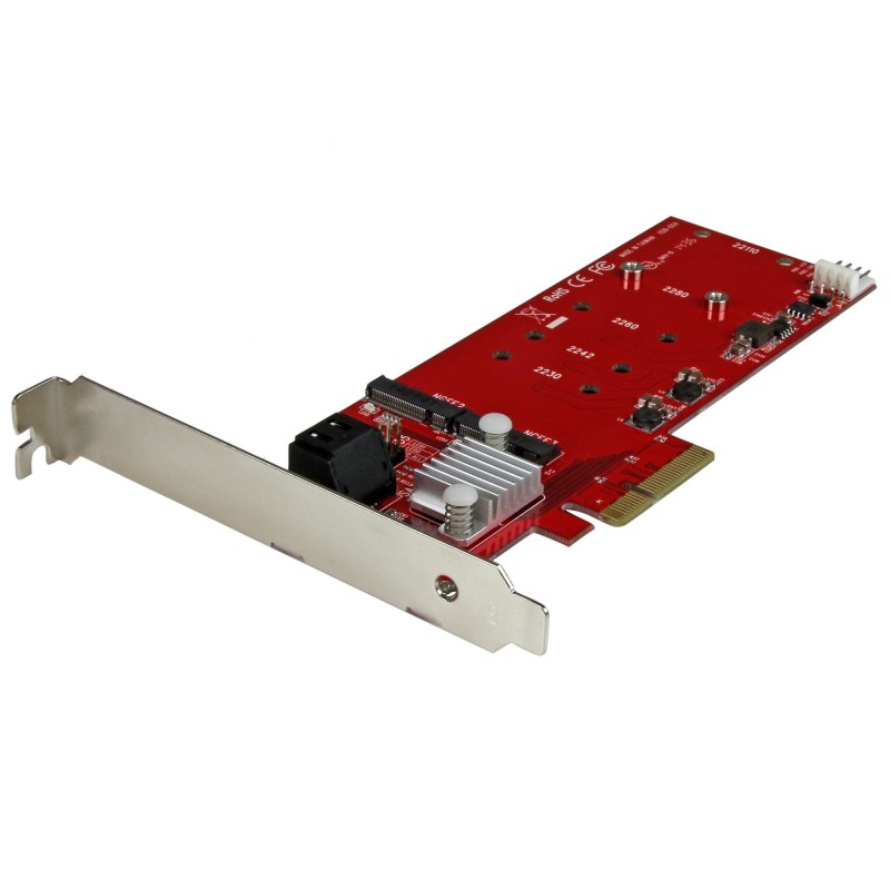 2x M.2 NGFF SSD RAID Karte plus 2x SATA III Ports - PCIe - 2-fach M.2 RAID Co...