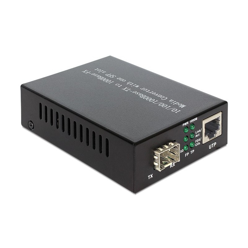 DeLOCK Media Converter 1000Base-T to SFP convertitore multimediale di rete 1000 Mbit s Nero