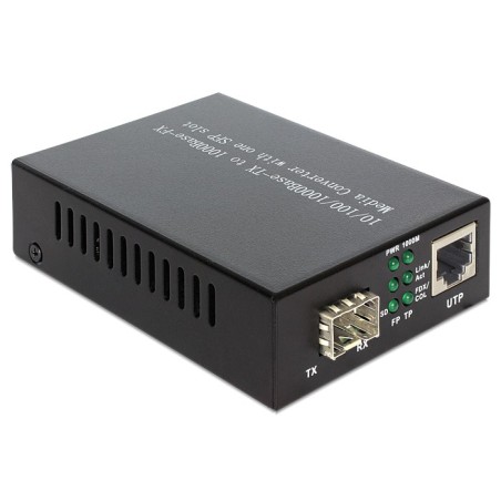 DeLOCK Media Converter 1000Base-T to SFP convertitore multimediale di rete 1000 Mbit s Nero