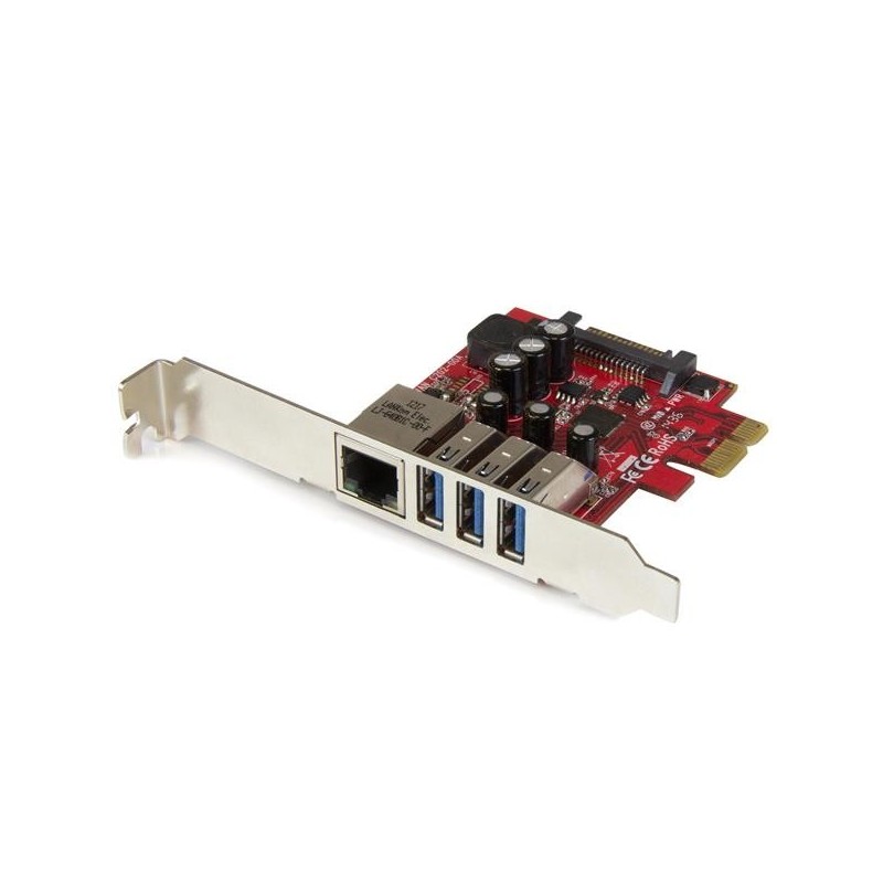 StarTech.com Scheda Espansione PCI Express USB 3.0 a 3 porte con UASP + Gigabit Ethernet