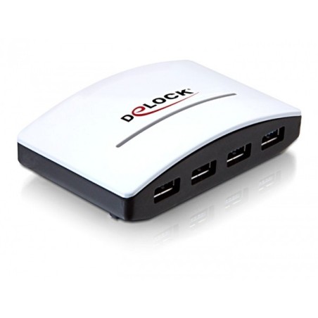 DeLOCK USB 3.0 External HUB 4 Port 5000 Mbit s Nero, Bianco