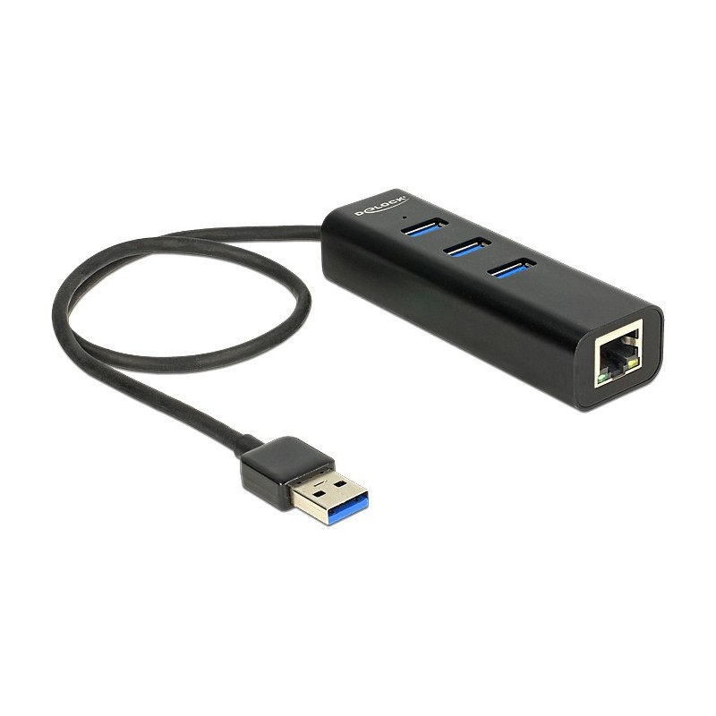 DeLOCK 62653 replicatore di porte e docking station per laptop Cablato USB 3.2 Gen 1 (3.1 Gen 1) Type-A Nero