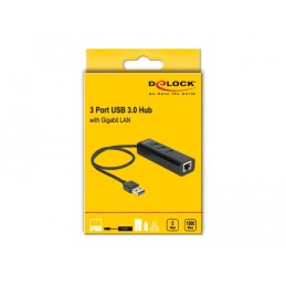 DeLOCK 62653 replicatore di porte e docking station per laptop Cablato USB 3.2 Gen 1 (3.1 Gen 1) Type-A Nero