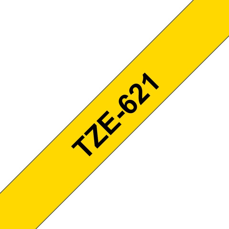 TZe-621 - Schwarz auf Gelb - Rolle (0,9 cm x 8 m)