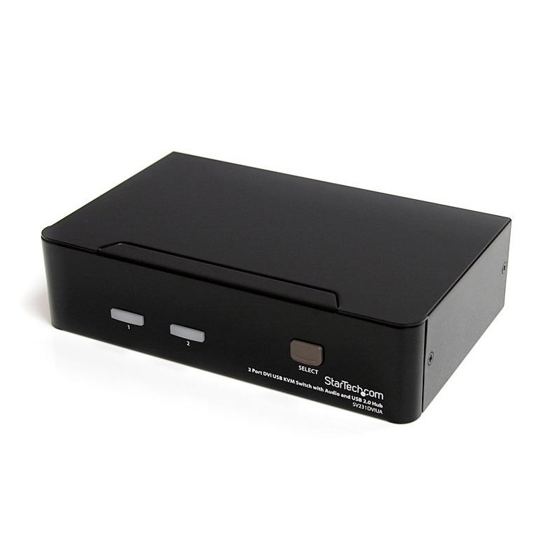 2 Port DVI USB KVM Switch mit Audio und USB 2.0 Hub