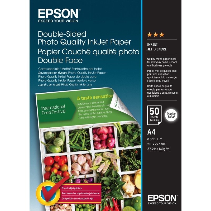 Epson Double-Sided Photo Quality Inkjet printing paper A4 (210x297 mm) Matt 50 sheets