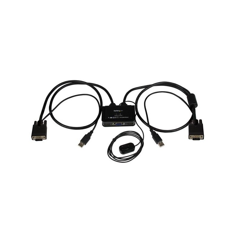 StarTech.com Switch Commutatore KVM USB VGA a 2 porte - Alimentato via USB con pulsante di commutazione a distanza