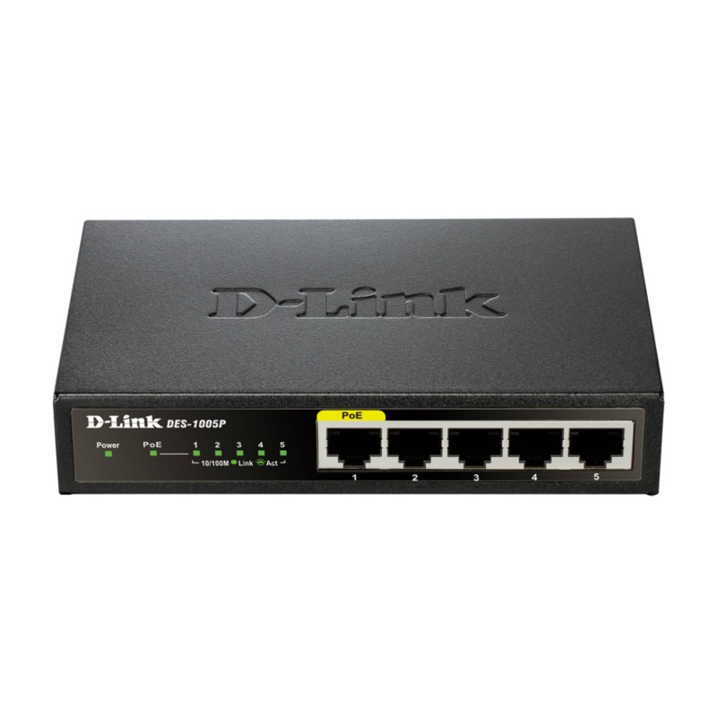 D-Link DES-1005P Non gestito L2 Fast Ethernet (10 100) Supporto Power over Ethernet (PoE) Nero