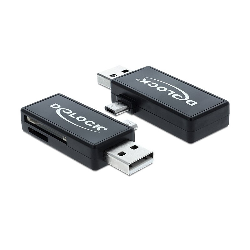 Micro USB OTG Card Reader + USB A male - Kartenleser (MMC, SD, microSD, SDHC,...