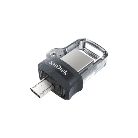 SanDisk Ultra Dual m3.0 unità flash USB 64 GB USB Type-A   Micro-USB 3.2 Gen 1 (3.1 Gen 1) Nero, Argento, Trasparente