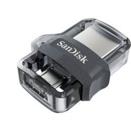 SanDisk Ultra Dual m3.0 unità flash USB 64 GB USB Type-A   Micro-USB 3.2 Gen 1 (3.1 Gen 1) Nero, Argento, Trasparente