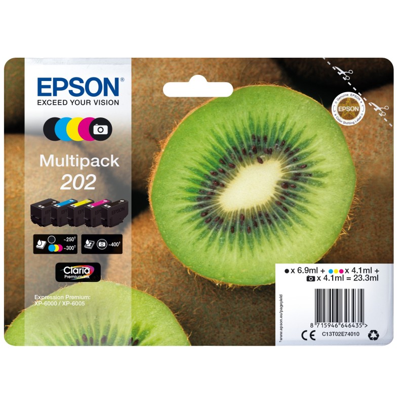 Epson Kiwi 202 ink cartridge 1 pc(s) Original Standard Yield Black, Photo black, Cyan, Magenta, Yellow