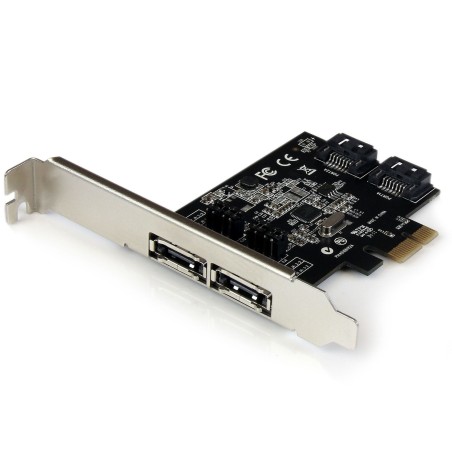 StarTech.com Scheda controller PCI Express SATA 6 Gbps eSATA 2 porte - Scheda PCIe SATA III a due porte - 2 int 2 est