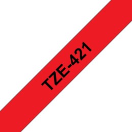 Brother TZE-421 nastro per etichettatrice Nero su rosso