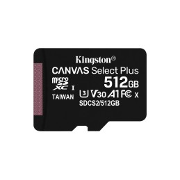 Kingston Technology Scheda micSDXC Canvas Select Plus 100R A1 C10 da 512GB confezione singola senza adattatore