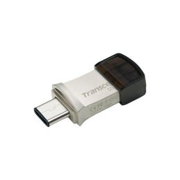 Transcend JetFlash 890 unità flash USB 128 GB USB Type-A   USB Type-C 3.2 Gen 1 (3.1 Gen 1) Nero, Argento