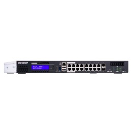 QNAP QGD-1600P Gestito Gigabit Ethernet (10 100 1000) Supporto Power over Ethernet (PoE) 1U Nero, Grigio