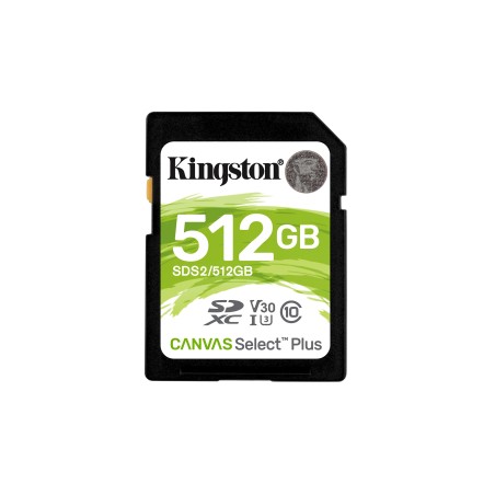 Kingston Technology Scheda SDXC Canvas Select Plus 100R C10 UHS-I U3 V30 da 512GB