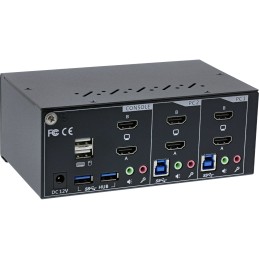 InLine Switch KVM Desktop , 2 porte, Dual Monitor, HDMI, 4K, USB 3.0, Audio