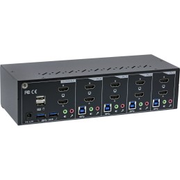 InLine Switch KVM Desktop , 4 porte, Dual Monitor, HDMI, 4K, USB 3.0, Audio