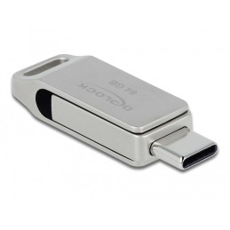 DeLOCK 54075 unità flash USB 64 GB USB Type-A   USB Type-C 3.2 Gen 1 (3.1 Gen 1) Argento