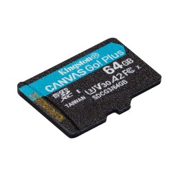 Kingston Technology Scheda microSDXC Canvas Go Plus 170R A2 U3 V30 da 64GB confezione singola senza adattatore