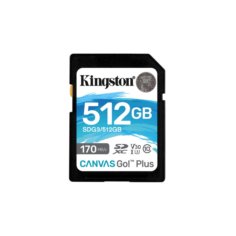 Kingston Technology Scheda SDXC Canvas Go Plus 170R C10 UHS-I U3 V30 da 512GB