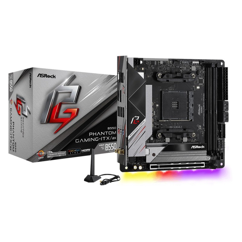 B550 Phantom Gaming-ITX/ax - Motherboard - Mini-ITX - Socket AM4 - AMD B550 C...